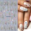 5D  Daisy Embossed Nail Stickers Colorful  Fresh Floral Designs Five-Petal Flower Self-Adhesive Diy Nail Art Decals Decorations