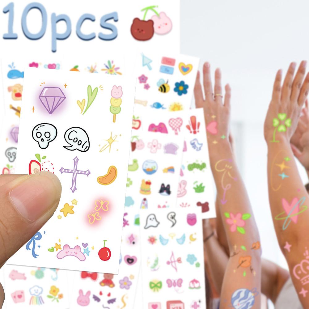 10sheets Y2K Small Elements Tattoo Stickers For Arm Body Hand Temporary Waterproof Tattoo Stickers Kids Festival Party Supplies