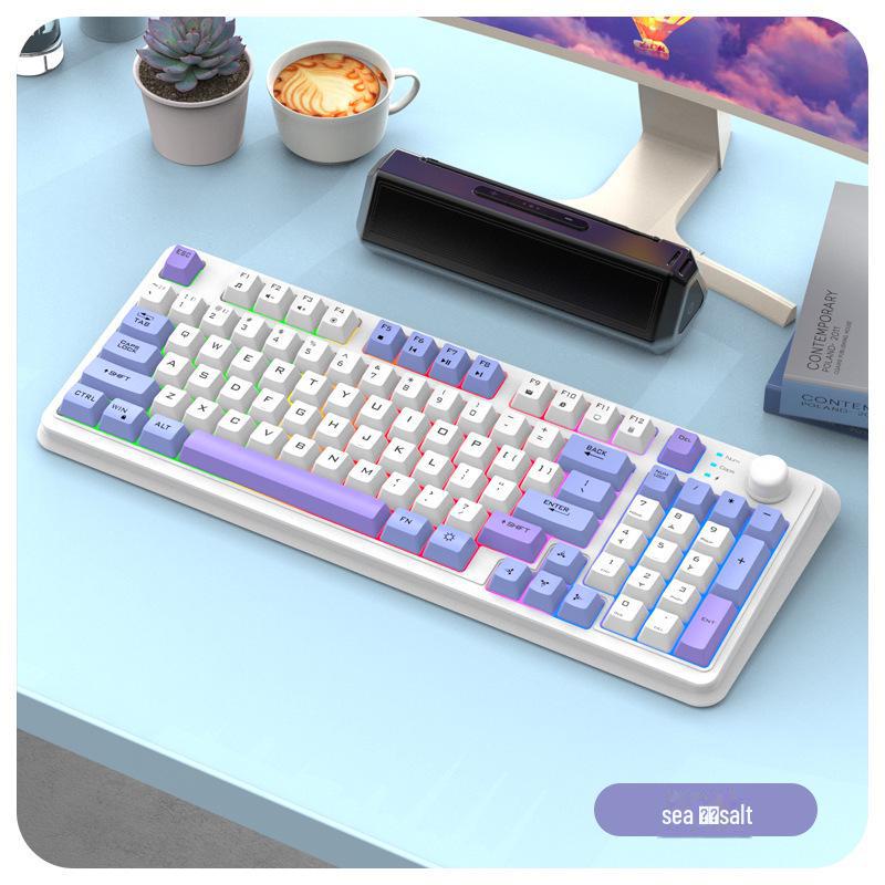 Xuan Yinhu K94 Dual-Mode Wireless Bluetooth Mechanical Rainbow Gaming Keyboard