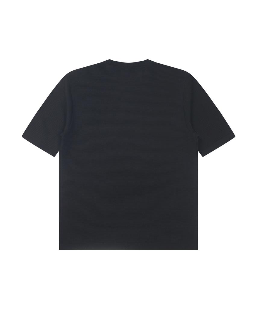 SOLEW Pocket Round Neck Short Sleeve Knit_Black