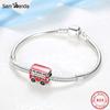 Original 925 Sterling Silver Charm Bead Travel London Bus Motorcycle Suitcase Charms Fit Fashion Bracelets Women Diy Jewelry