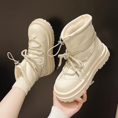 New Snow Boot Fashion Versatile Comfort Women Boot Thick Soles Warm Temperament High Cotton Boots Buckle Office Lady Ankle Boots