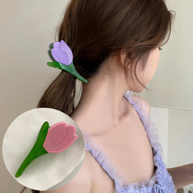 Blish emotional spring tulip point hair clip Purple