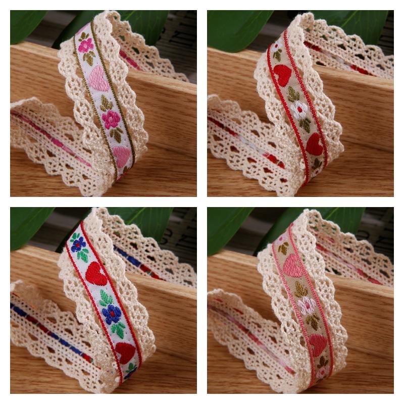 10 Yards 25mm Blumenherz Besticktes Spitzenband mit Wellenkante für Kleidung Nähen DIY Haarschleifen Hut Dekoration Bastelzubehör