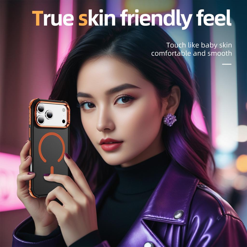 For iPhone 17 Pro Max Case with Lens Kickstand Matte Phone Back Cover Compatible with MagSafe
