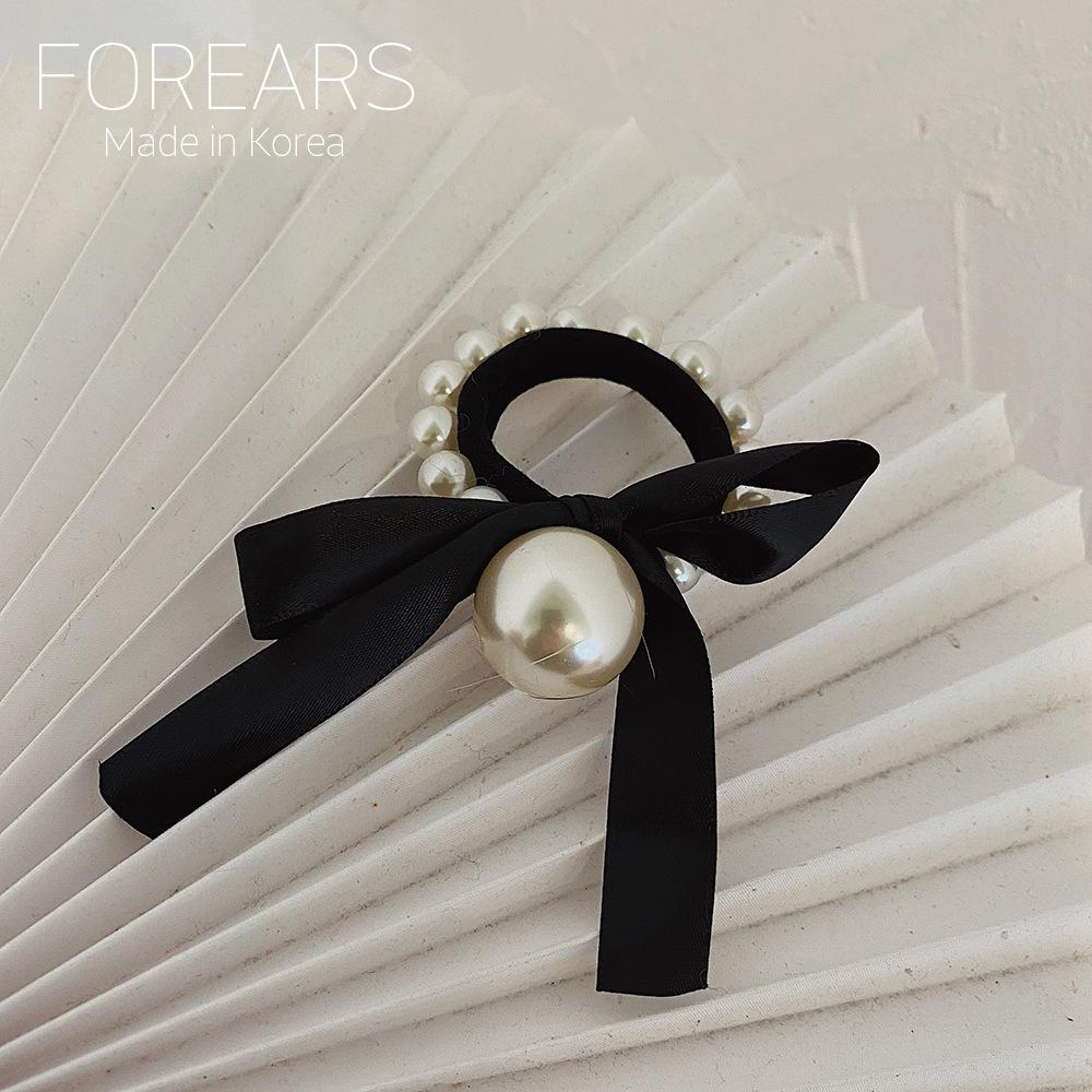 Pearl Bow Hair Band ~ French Elegant and Versatile Hair Tie Rubber Band Hair Tie