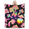 Magic Mushrooms Psychedelic Blankets Velvet Spring/Autumn  Multi-function Ultra-Soft Throw Blanket for Bed Car Quilt