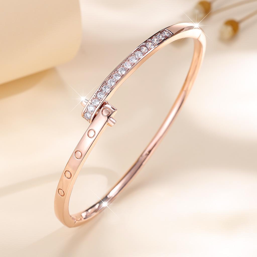 Korean Style Fashionable Light Luxury Full Stone Women's Simple and High-end Temperament Bracelet