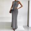 Patchwork Sleeveless Slim-Fit Knitted Dress
