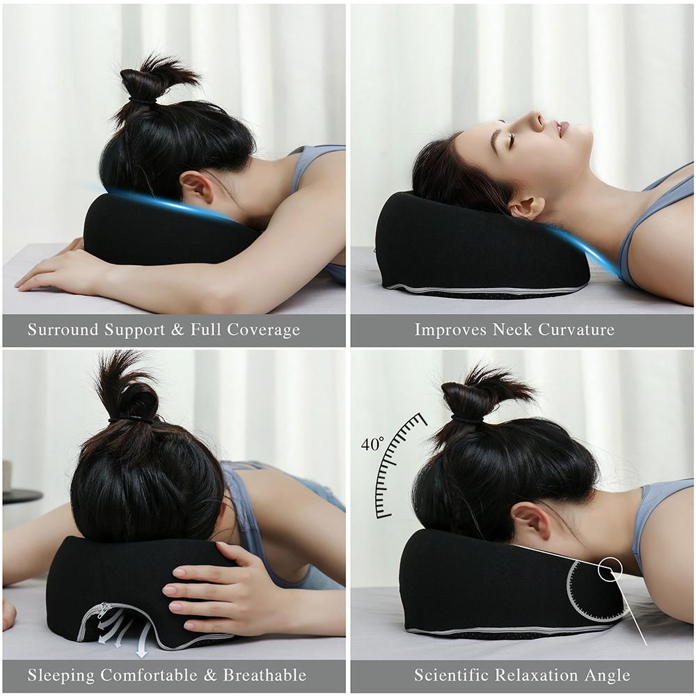 Face Down Pillow Desk Nap Pillow Prone Resting Comfort Memory Foam Ergonomics Home Massage Headrest for Beauty Salon