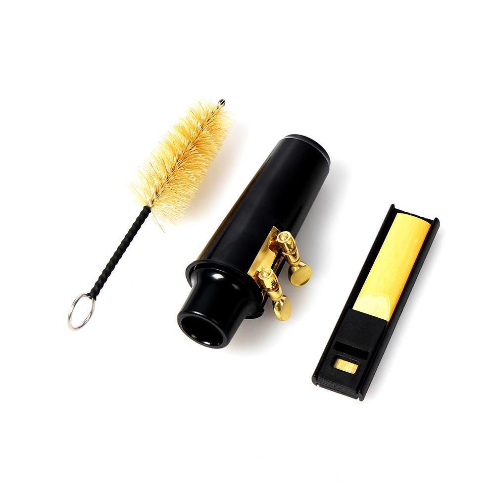 Alto Sax Saxophone Mouthpiece with Cap Metal Buckle Reed Reed Case Cleaning Brush