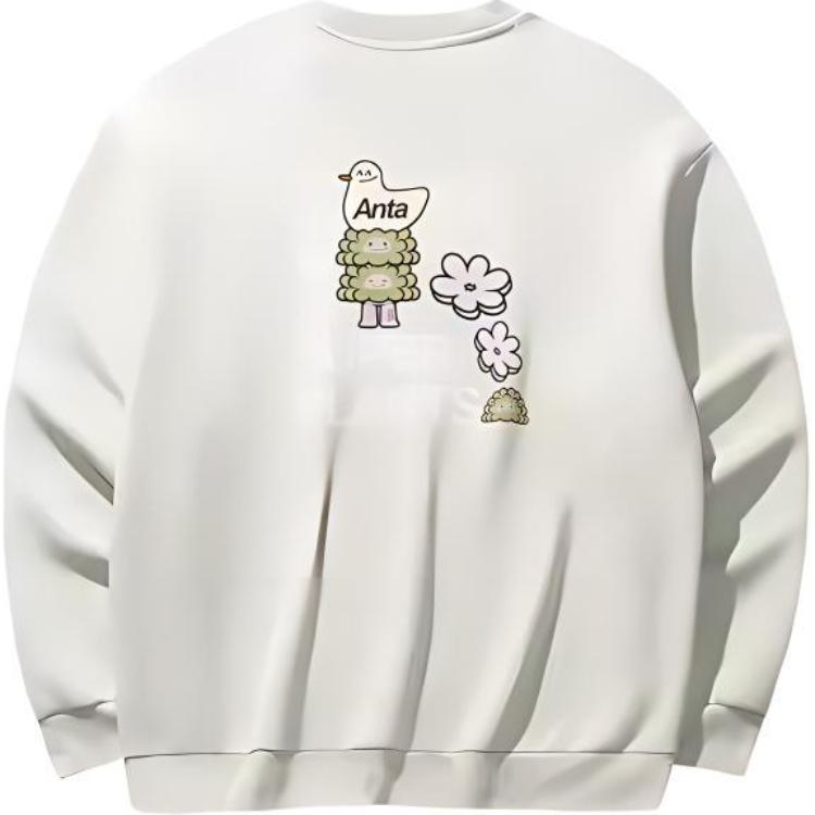 Anta X Youhua Zhishuo Collaboration Lifestyle Series Printed Letter Crewneck Comfortable Breathable Loose Sweatshirt Unisex Sweatshirt 972518707-6
