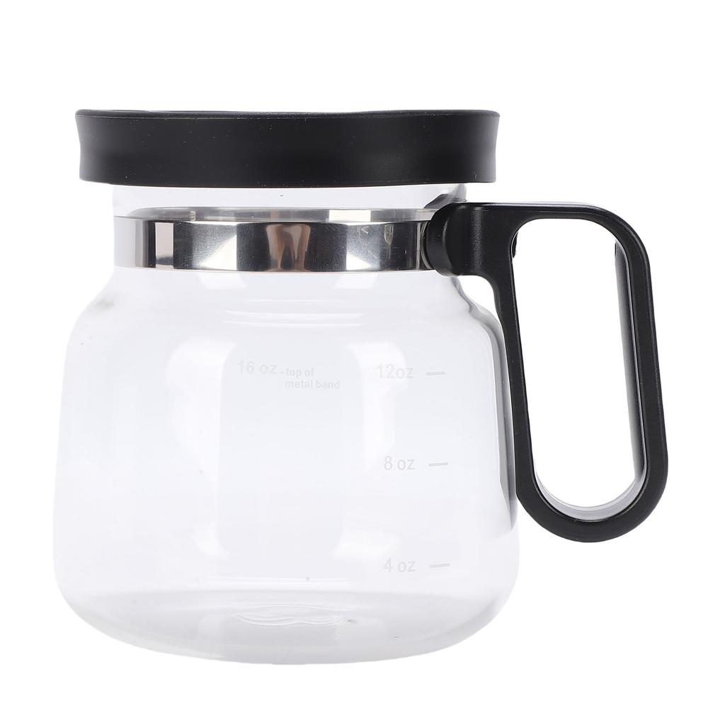 16 Oz Coffee Pot Mug Clear Borosilicate Glass Coffee Pot Tea Cup Mug with Silicone Spill Proof Lid Comfortable Handle for Teas Chocolate