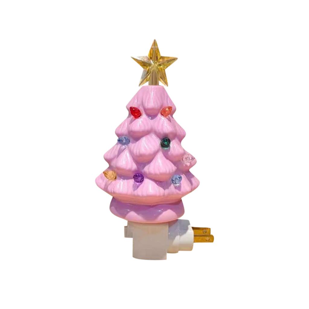 Plug-in Christmas Tree Night LightUL 360° Rotating Holiday Decoration