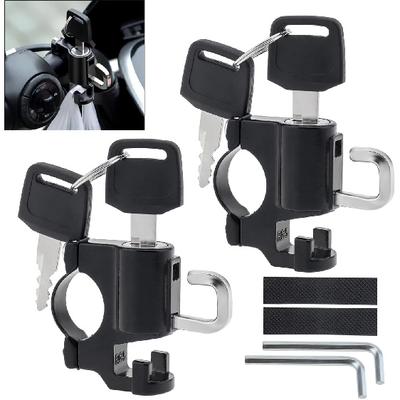 2PCS Anti-Theft Helmet Lock Hook Belt Fixing Clips Suitable for Motorcycle Scooter ATV Bicycle,Aluminum Alloy Safety Lock(Double Hook)