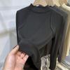 Neues Herbst Winter Hautfreundliches Basis-T-Shirt Warm Hoch Elastisch Fusseln-Resistent Langarm Halber Kragen Vielseitiges T-Shirt