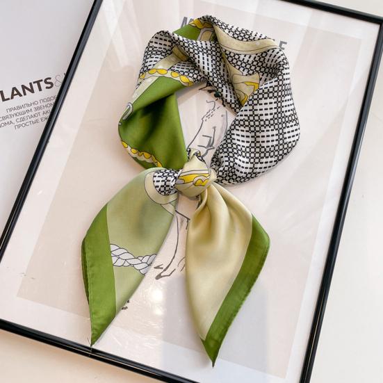 70x70CM Čtvercový šátek z umělého hedvábí Jaro Léto Prodyšný Dámský Šátek na hlavu Nákrčník Ochrana před sluncem Falešný saténový šátek do vlasů