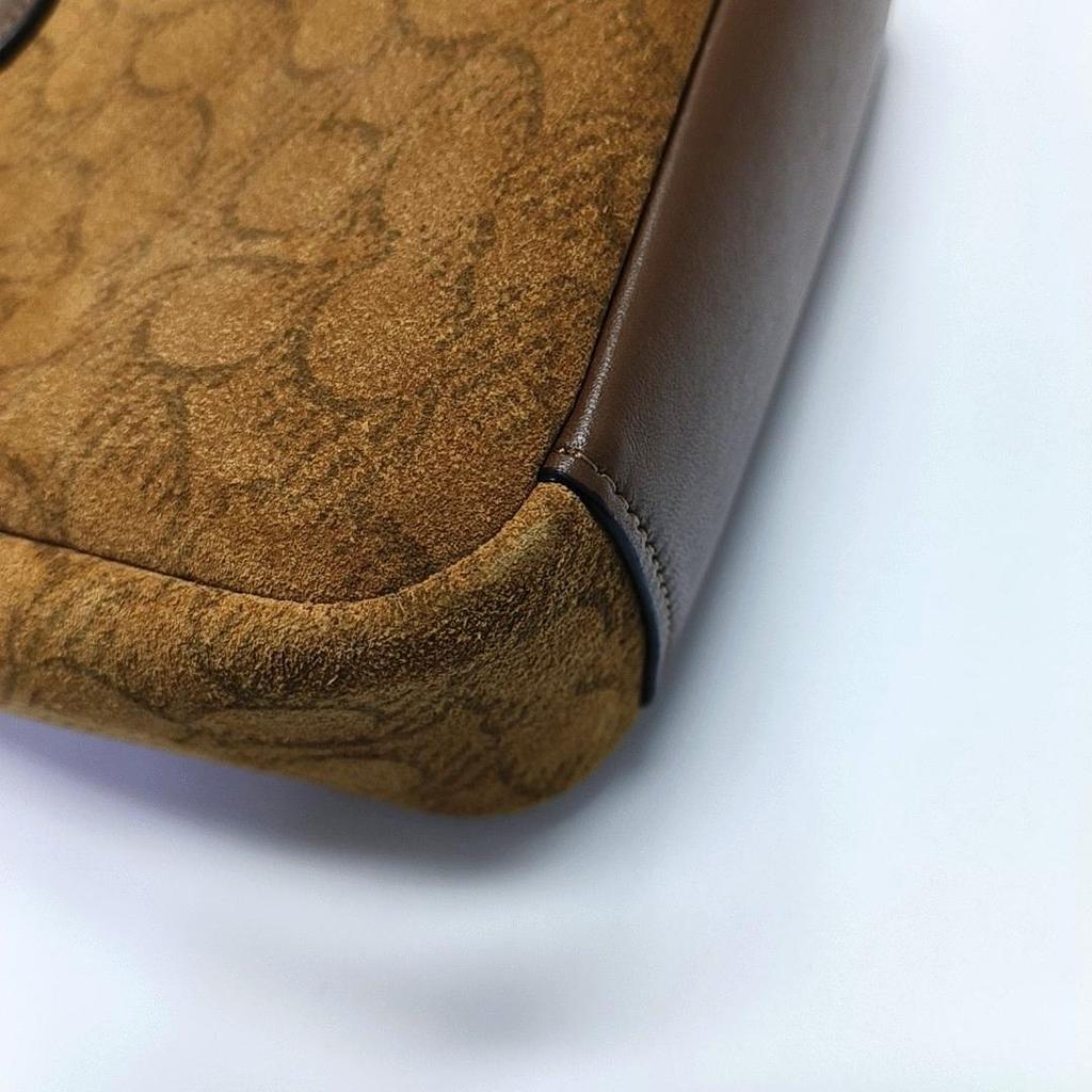 [Pre-Owned] Hadley 20 Letter Logo Adjustable Shoulder Strap Iconic Suede And Smooth Leather Crossbody Bag Mini - Very Good #1W6X459