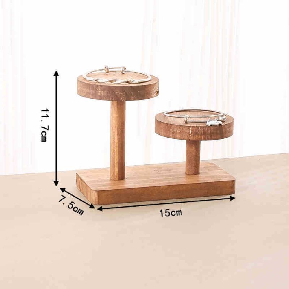 Wood Walnut Jewelry Rack Multi Round Versatile Desktop Display Stand Multi-layer Stepped Plant Display Rack Ornaments Display