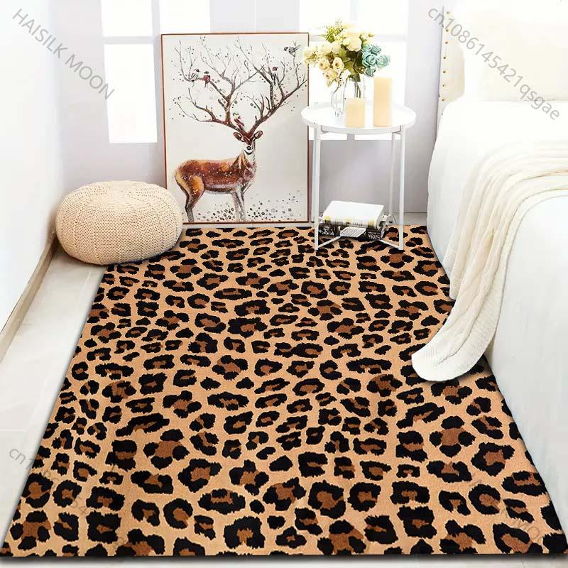 1PC Wild Leopard Print Carpet for Living Room Bedroom Sofa Doormat Decor Sofa Area Rug Non-slip Floor Mat Large Size