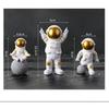 Resin Astronaut Spaceman Statue Ornament Home Office Desktop Figurine Decors Set of 3 - Golden