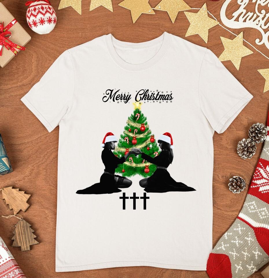 NEW Rare Merry Christmas Crosses Band White All Size T-Shirt AM220 XXL