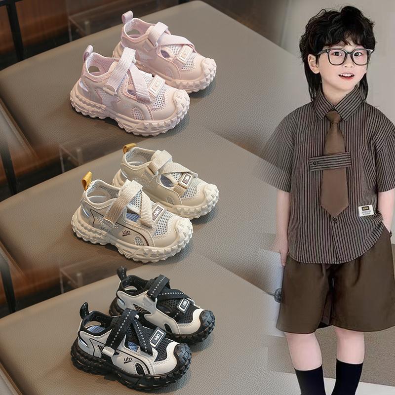 Summer Children's Mesh Sports Sandals Unisex Boys and Girls Breathable Hollow-out Casual Shoes Cool Children's Sandals Size22-37