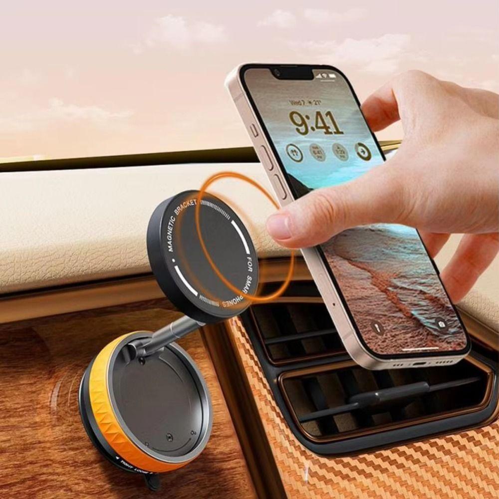 Dual 180° Adjustable Angles Magnetic Car Mount Hands-Free Magnetic Suction Cup Support  Smartphone
