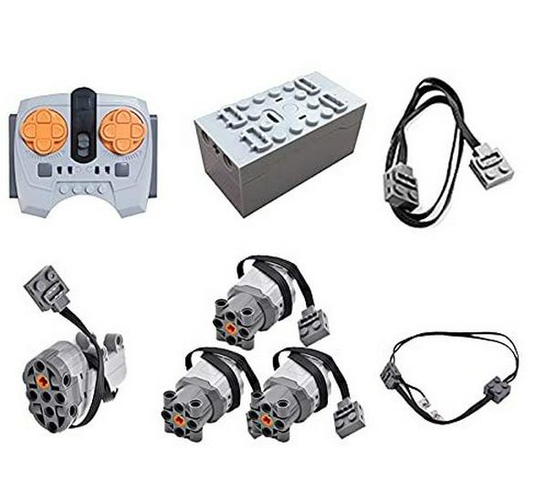 

MOC PF Строительный блок Мотор Набор: M-мотор, аккумуляторный отсек, приемник и переключатель поезда — совместимы с Lego