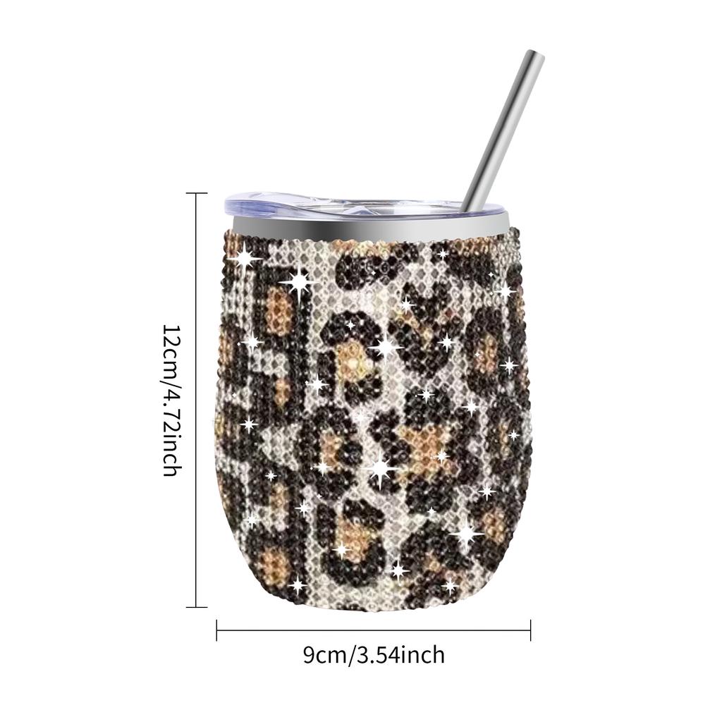 12oz Diamond Wine Tumbler With Sealed Lid Vacuum Thermo Beer Mug Cup Stainless Steel Mug Cup Champagne Party Bridemaid Gift