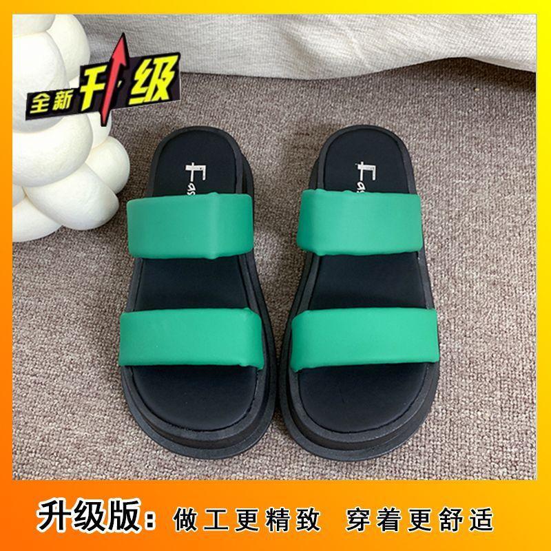 Versatile retro fashion non-slip thick-soled one-word slippers summer and autumn 2025 new French outer cool slippers women