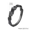 Vnox Gothic Black Lightning Open Ring for Men Women,Stylish Purple Cubic Zircon Stones Finger Band, Adjustable Fashion Jewelry