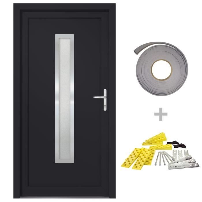 VidaXL Anthracite Front Door 98x208 Cm PVC 3187906