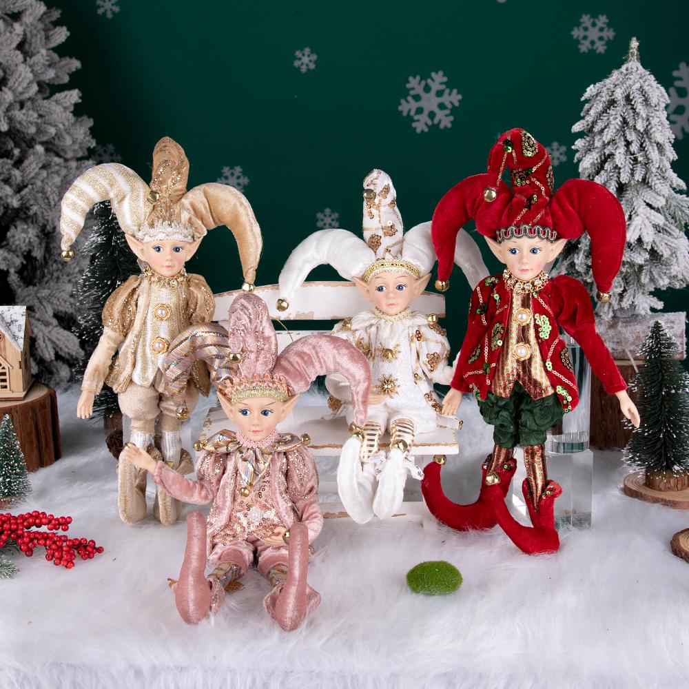 NUOVO Elfo Rosso Oro Peluche Bambola Elfo Giocattolo Albero di Natale Ornamenti Capodanno Vacanza Migliori Regali per Bambini Navidad Natal adornos de navidad