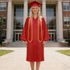 Akademisk examensklänning Set Polyester Mjuk Andningsbar V-ringning Långärmad Uniform för Skolceremoni Diplomafotografering Examensfest Kläder