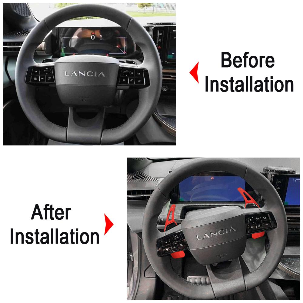 For Alfa Romeo Junior Hybrid Lancia Ypsilon MHEV 2024 2025 Car Steering Wheel Shift Paddle DSG Extension Stickers Accessories