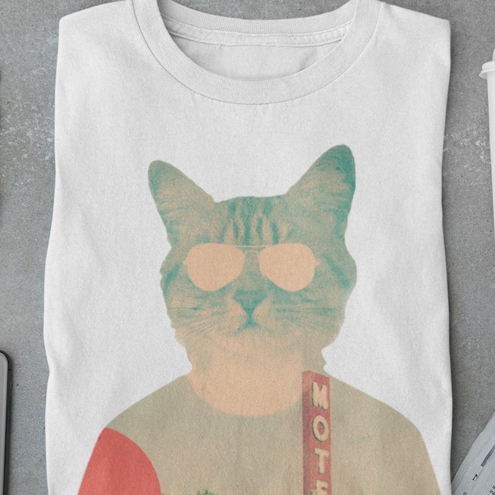 26 Cool Cat Men&039;s T-shirt, Funny Animal Print Mens Tshirt, Cat Print Mens Tshir Unisex T-Shirt XXXXL