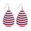 Independence Day Leather Pu Earrings Water Drops Stars And Stripes Stars Ladies