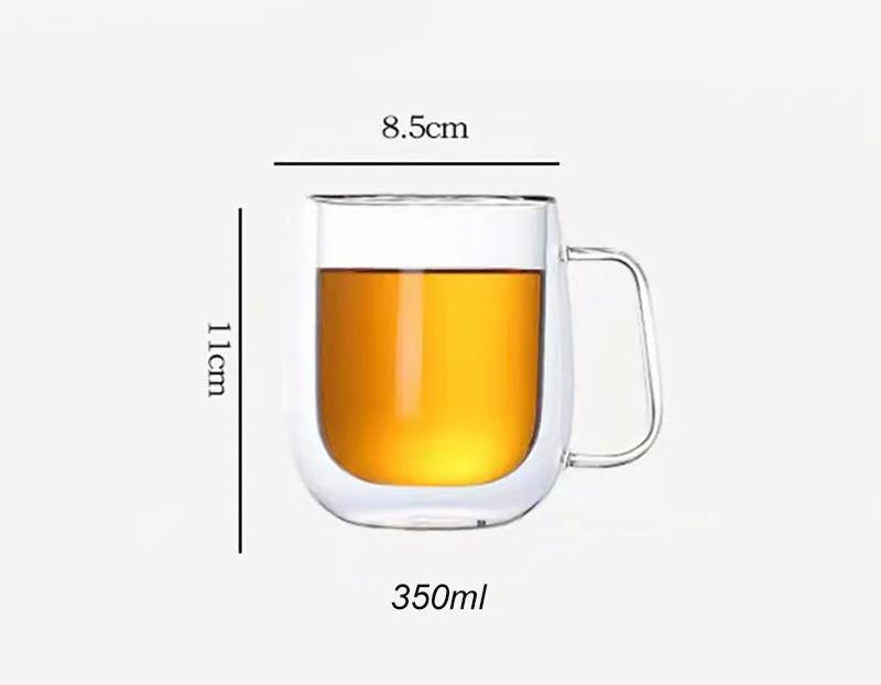 350ml Heat-Resistant Double Wall Glass Mug Beer Coffee Cup Set Espresso Glass Mugs Hot Milk Cup Glassware Tumbler Cups Drinkware