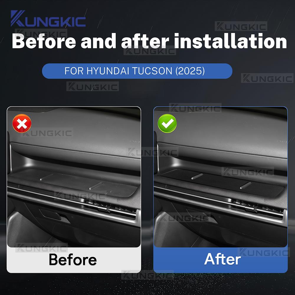 For HYUNDAI Tucson 2025 2026 LHD Glove Box Storage Organizer Tray Door Slot Pad Passenger Storage Organizer Mat Trim