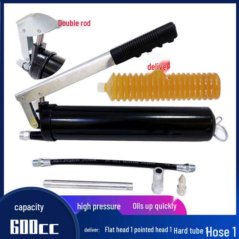 Caterpillar Transparent Grease Gun - High Pressure Manual Injector with Zipper Cartridge, Single/Double Pressure Rod.