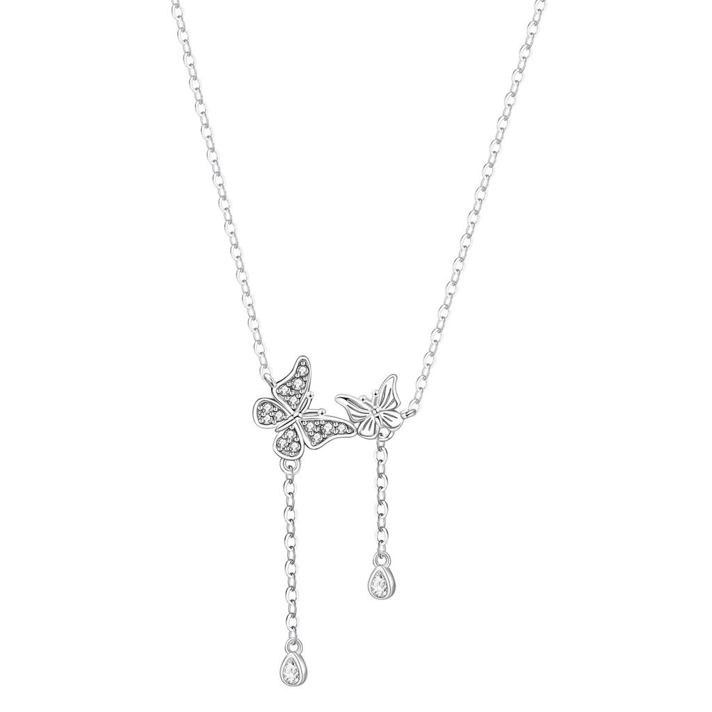 Orstarry S925 Silver Exquisite Star Moon Y-shaped Chain Pendant Necklace for Women Birthday Gifts Fashion Fine Jewelry