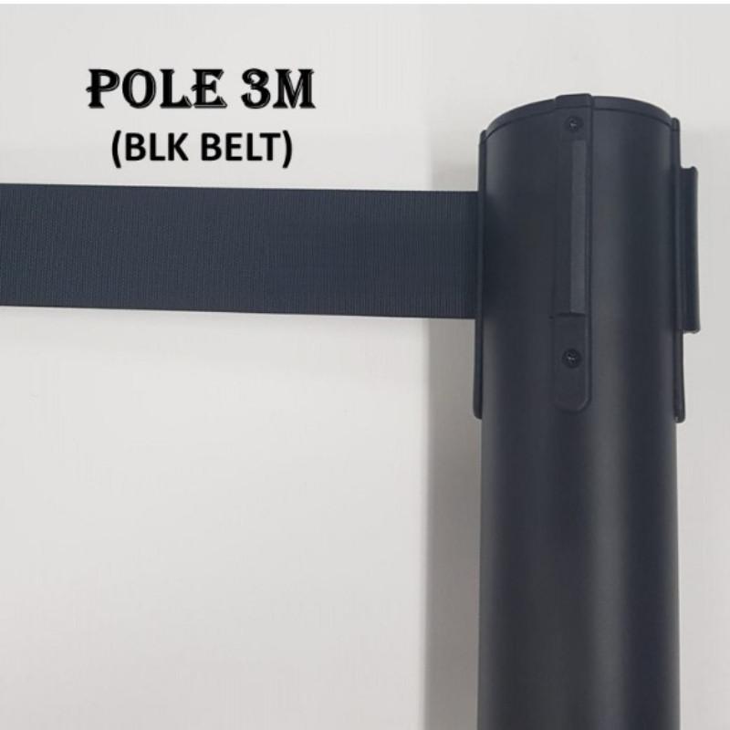 Extra Thick Stainless Steel Black Queue Pole Indoor And Outdoor Signage Crowd Control Barrier Pole