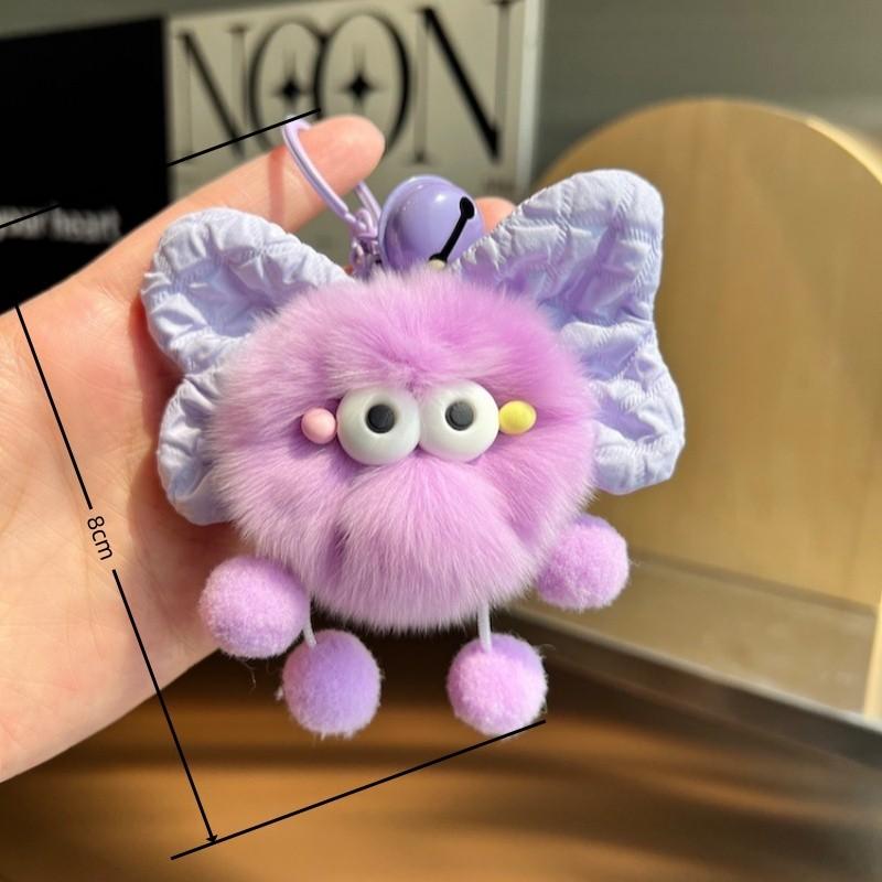 Neuer Kreativer Schleifen Kleiner Kohleball Anhänger Mädchenherz Buchtasche Hängende Dekoration Auto Schlüsselanhänger