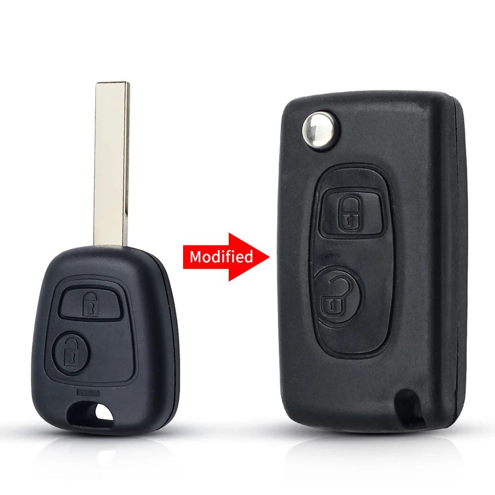KEYYOU With Cutting Service Key Shell Case For Peugeot 206 306 307 107 207 407 For Citroen C1 C2 C3 Saxo Berlingo Xsara Picasso