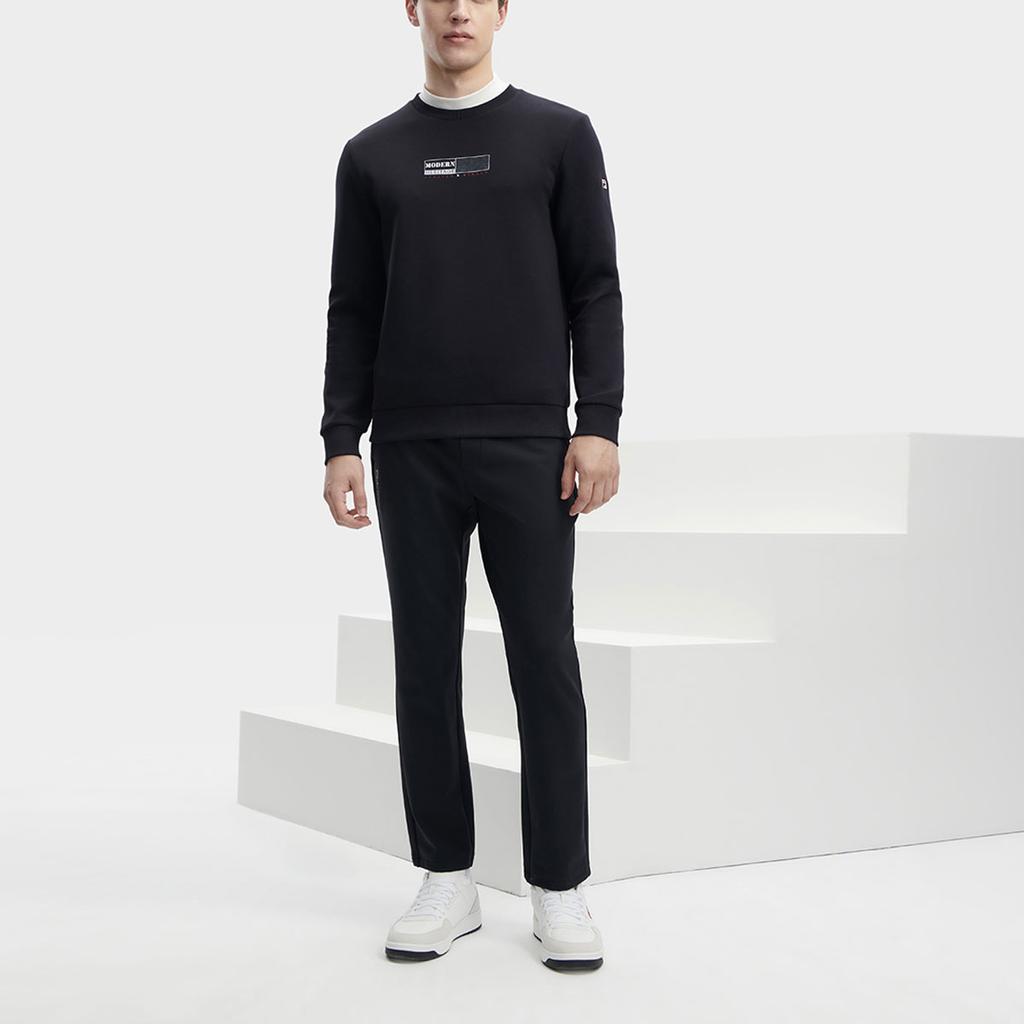 FILA Solid Color Logo Straight Leg Knit Sports Pants Men bottoms Legendary-Blue F11M341603F-NV