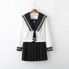 Sailor Uniform Cosplay School Uniform High School Girl Halloween JK Long Sleeve Square Collar [milky Time] (L)