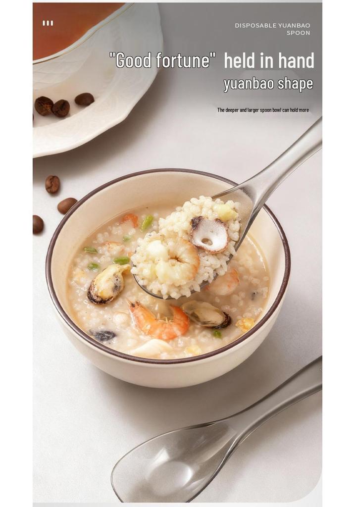 Large Thickened Disposable Plastic Spoon - Soup, Fast Food, Dessert, Ice Cream, and Rice