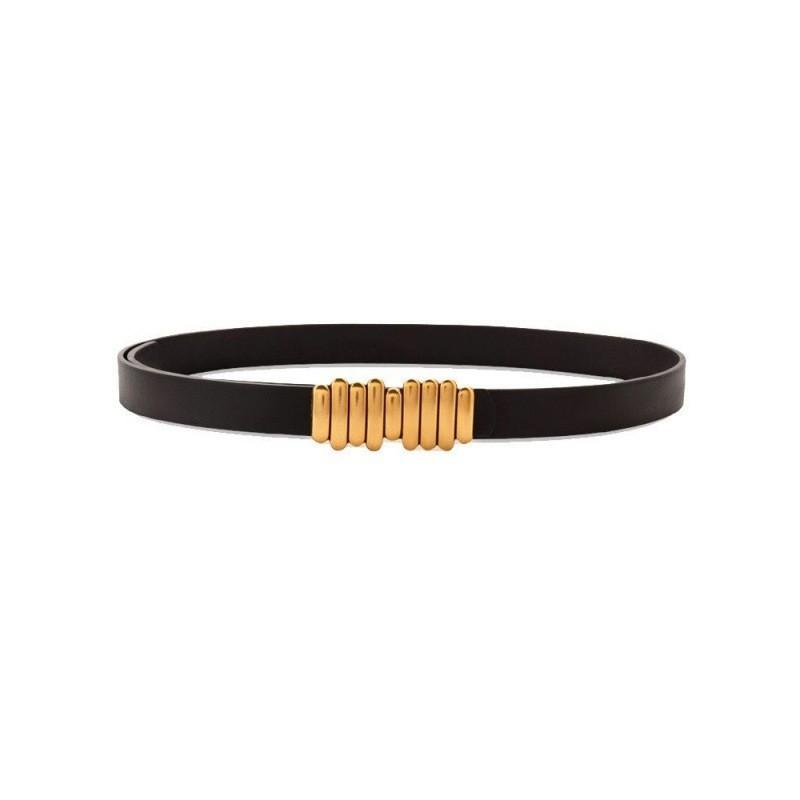Timeless Womens Black Leather Waist Belt With Copper Buckle For Spring Summer Trends Fashion