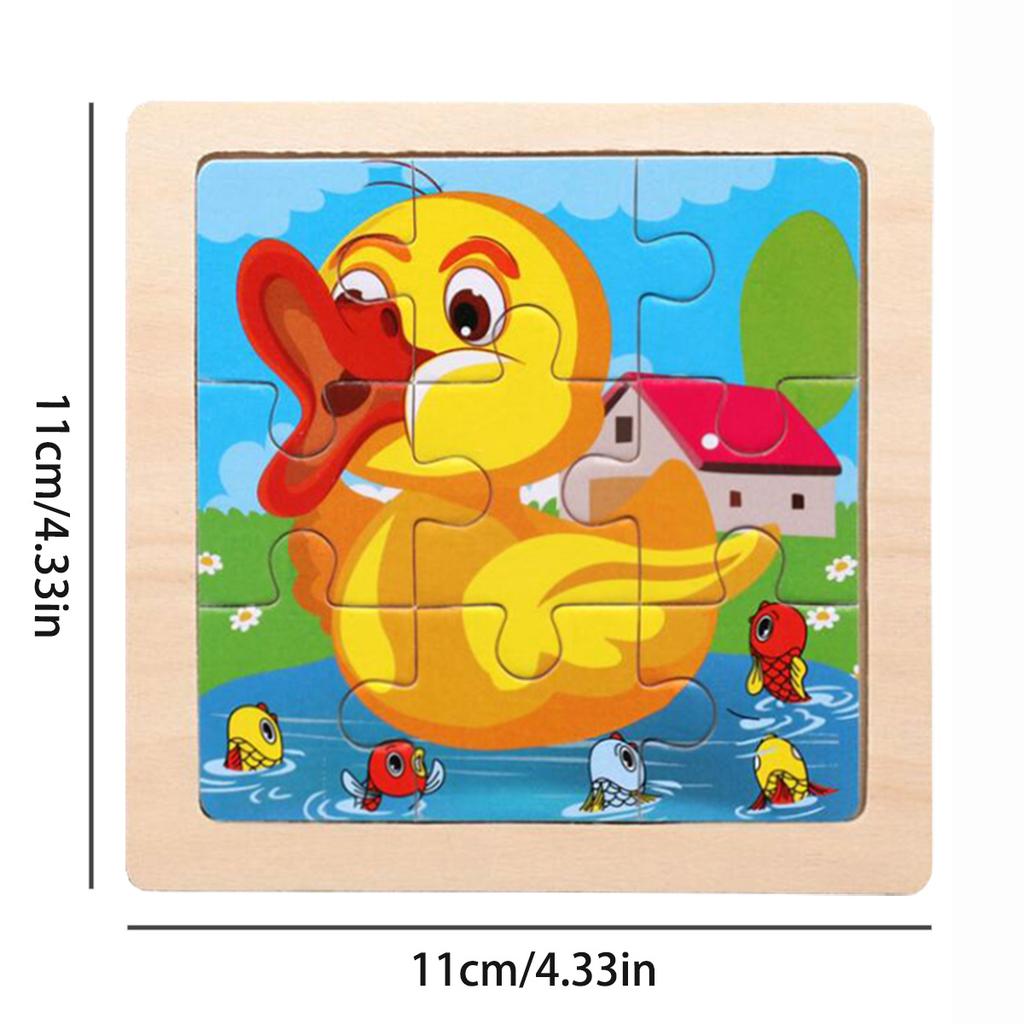 11cm/4.33in Holzpuzzle Cartoon Tier Verkehr Auto Holzpuzzles für Kinder Montessori Spiele Kinderspielzeug